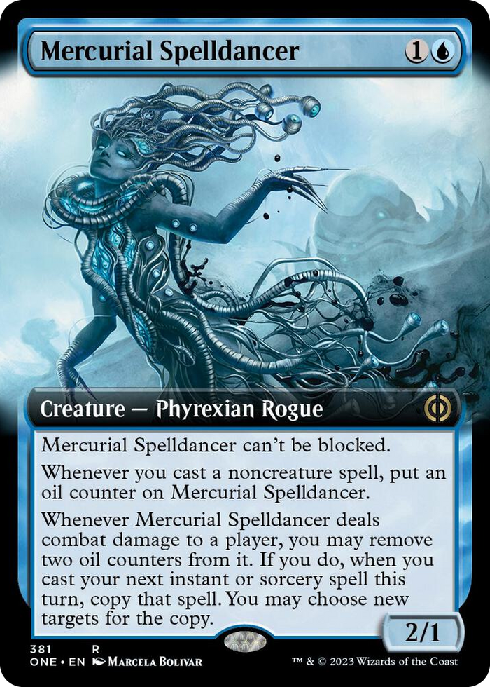 Mercurial Spelldancer (Extended Art) #381 R - Phyrexia: All Will Be One Pokemon card