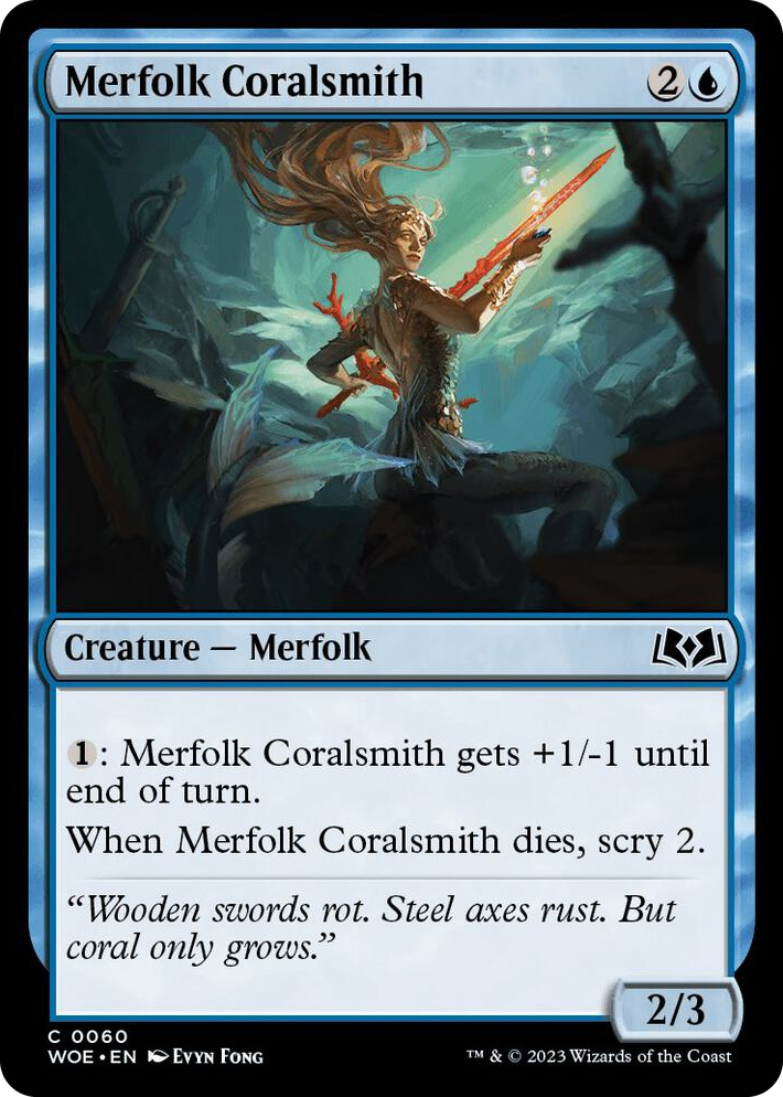 0060 Merfolk Coralsmith C Wilds of Eldraine