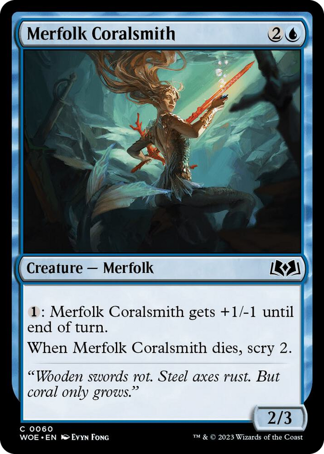 0060 Merfolk Coralsmith C Wilds of Eldraine
