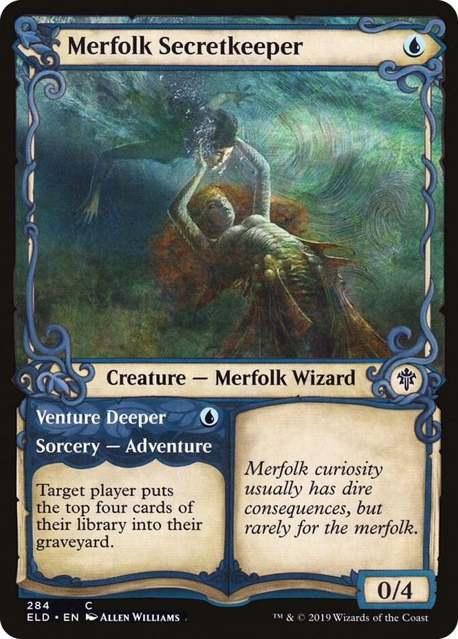 0284 Merfolk Secretkeeper (Showcase) C Throne of Eldraine