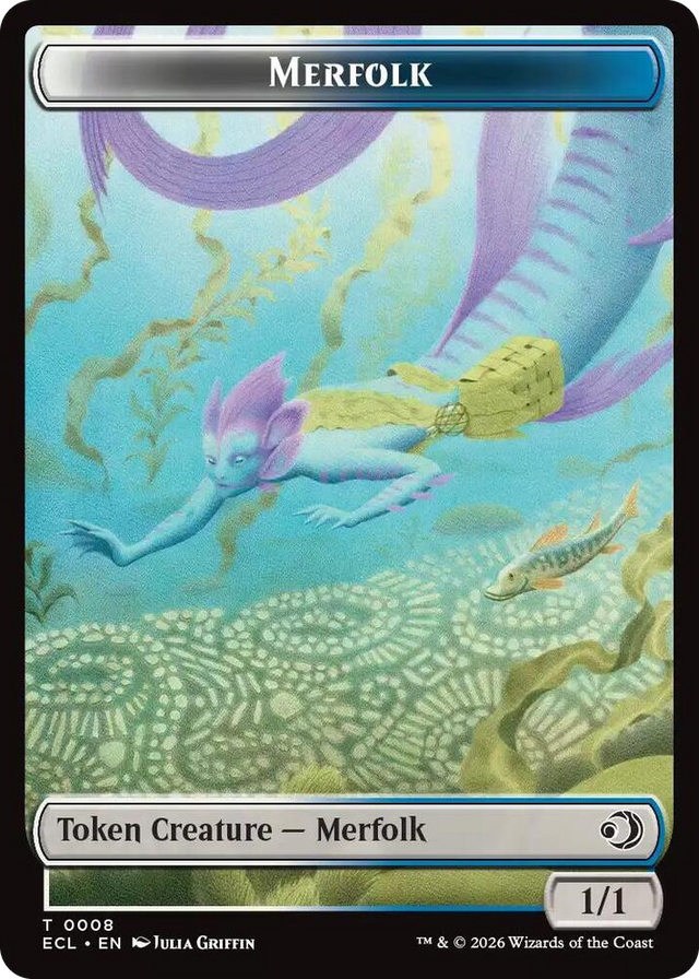 0008 Merfolk // Worm Double-Sided Token T Lorwyn Eclipsed