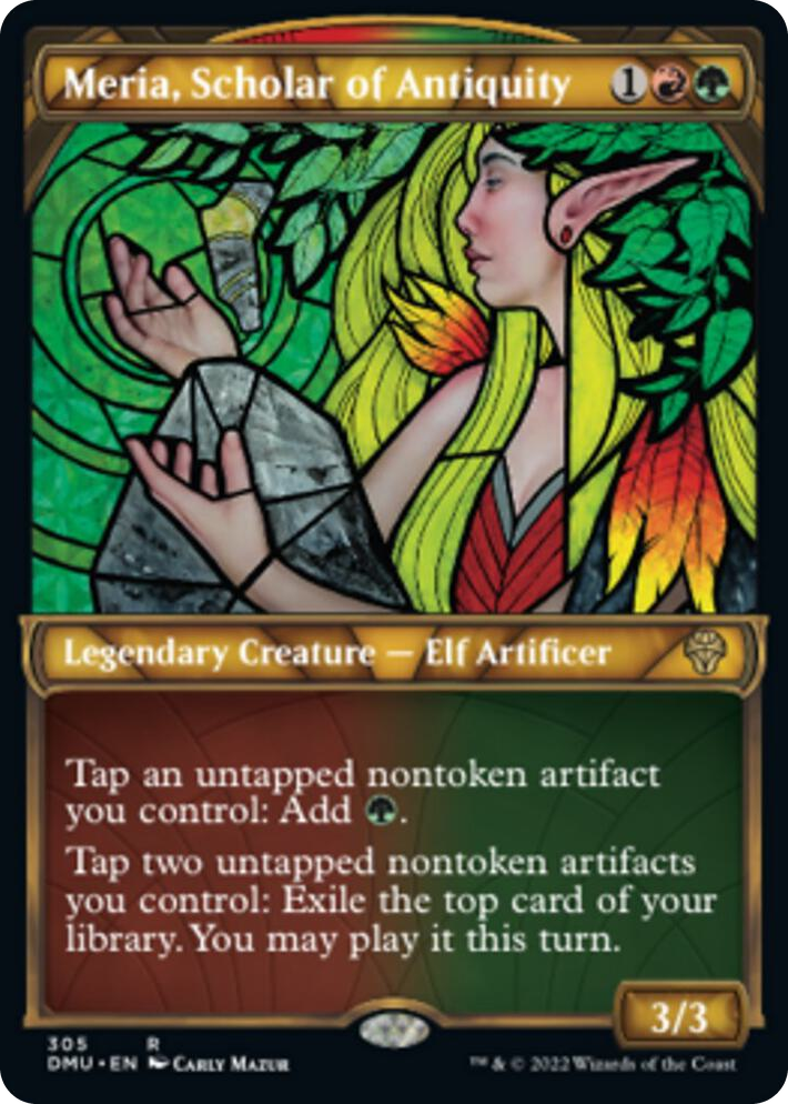 0305 Meria, Scholar of Antiquity (Showcase) R Dominaria United