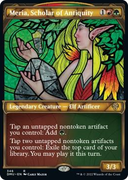0346 Meria, Scholar of Antiquity (Textured Foil) R Dominaria United