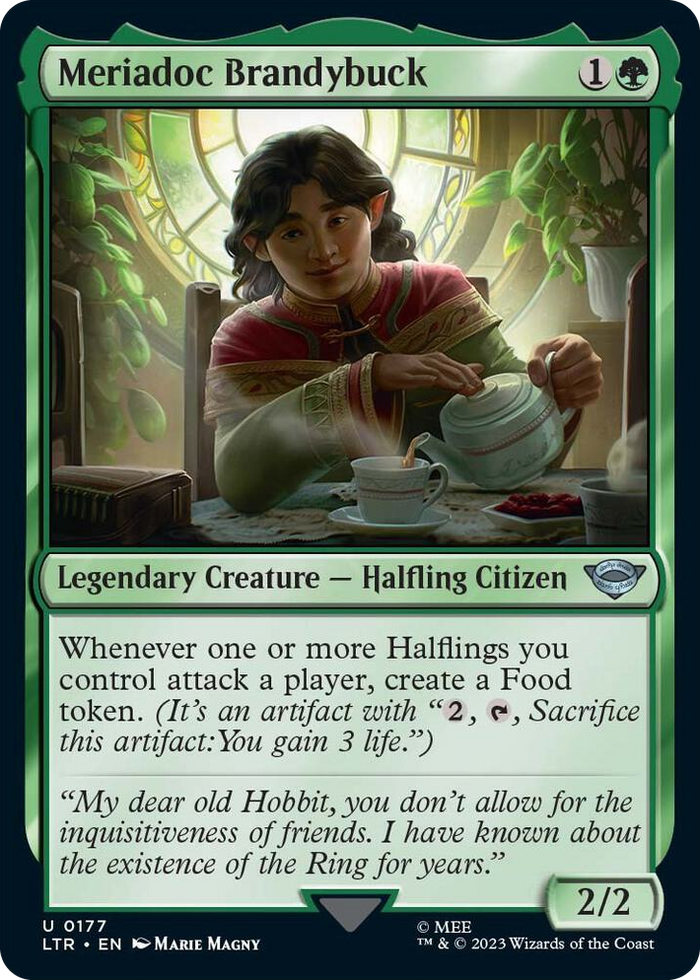 Meriadoc Brandybuck #177 U - Universes Beyond: The Lord of the Rings: Tales of Middle-earth Pokemon card