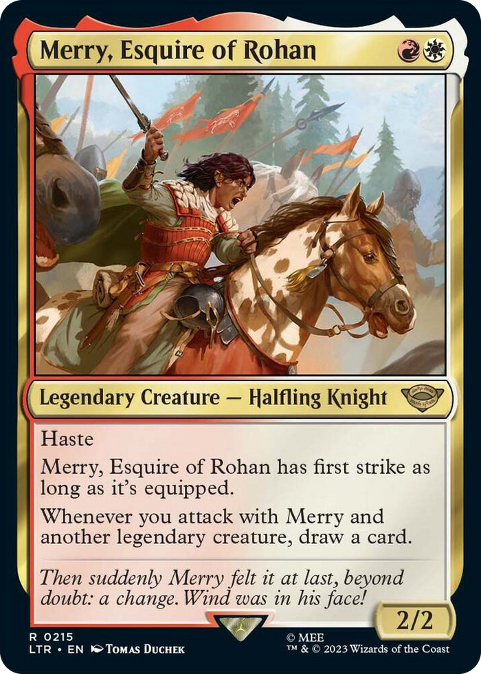 Merry, Esquire of Rohan #215 R - Universes Beyond: The Lord of the Rings: Tales of Middle-earth Pokemon card