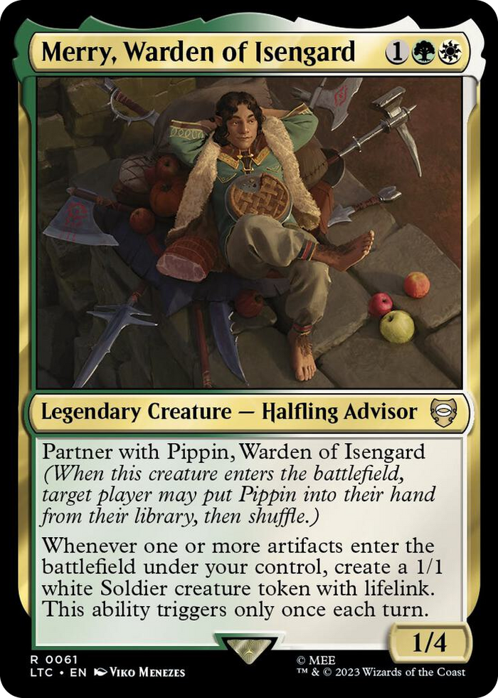 Merry, Warden of Isengard #61 R - Commander: The Lord of the Rings: Tales of Middle-earth Pokemon card