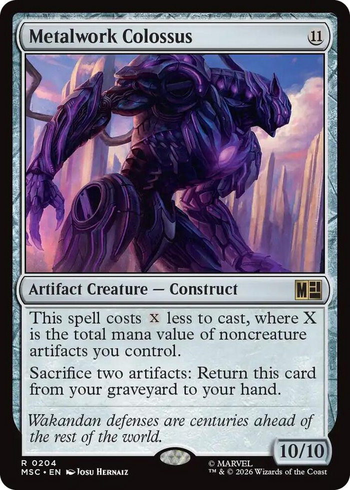 Metalwork Colossus #204 R - Commander: Marvel Super Heroes Pokemon card