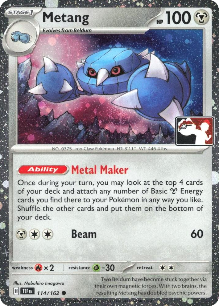 0114 Metang - 114/162 (Cosmos Holo) Common Prize Pack Series Cards