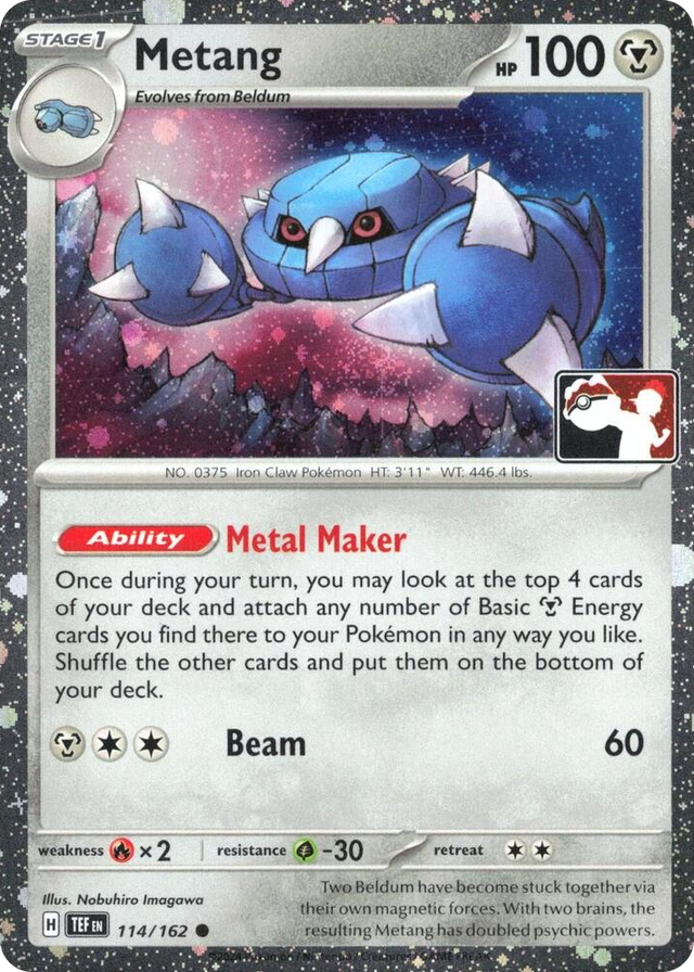 0114 Metang - 114/162 (Cosmos Holo) Common Prize Pack Series Cards