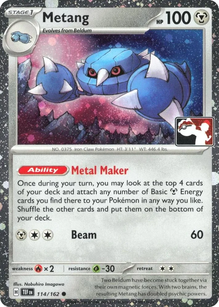 0114 Metang - 114/162 (Cosmos Holo) Common Prize Pack Series Cards