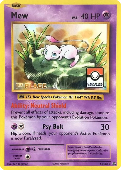 0053 Mew - 53/108 (League Challenge) [1st Place] Promo League & Championship Cards