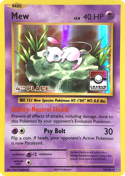 0053 Mew - 53/108 (League Challenge) [4th Place] Promo League & Championship Cards