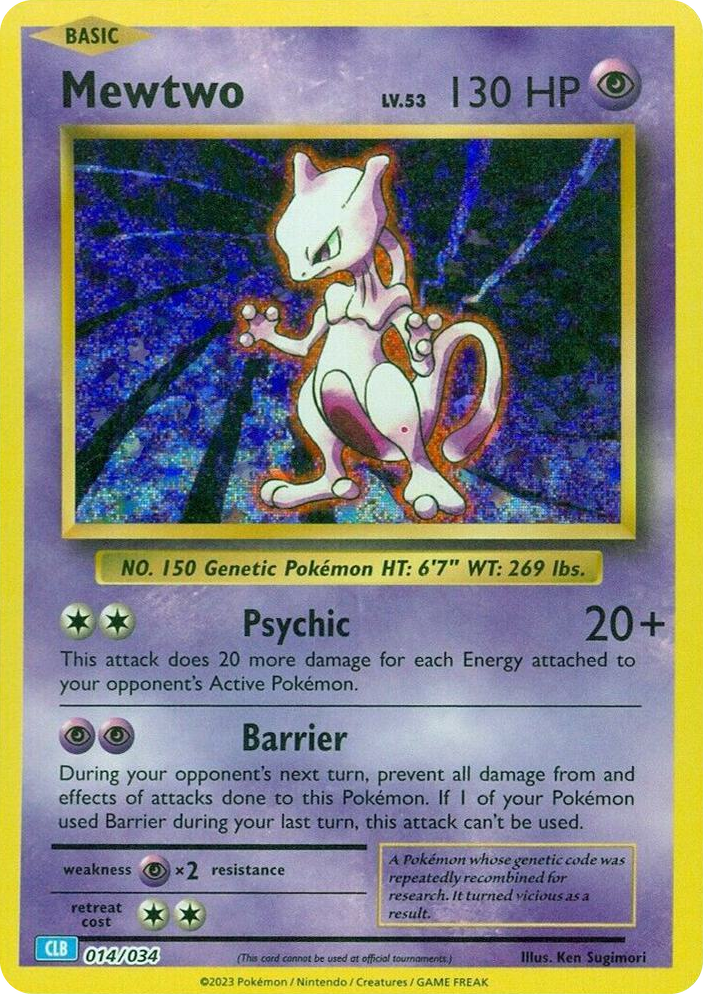 0014 Mewtwo Classic Collection Trading Card Game Classic
