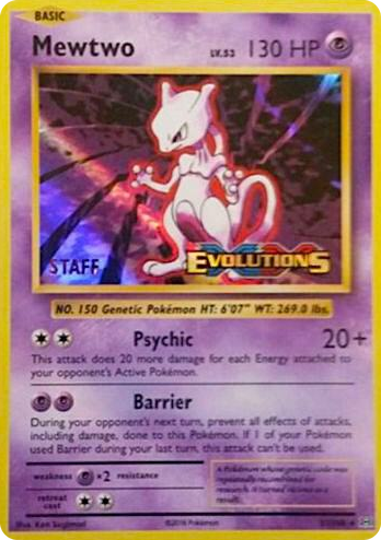 0051 Mewtwo - 51/108 (Prerelease) [Staff] Promo XY Promos
