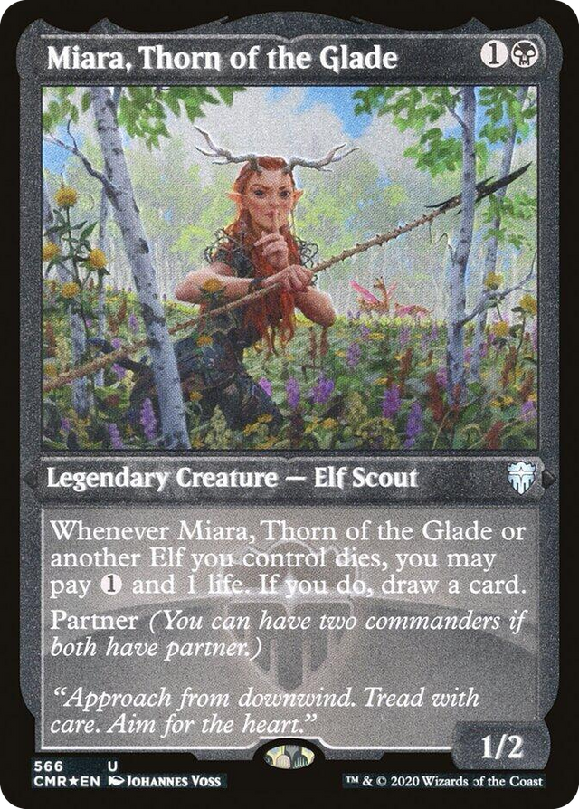 0566 Miara, Thorn of the Glade (Foil Etched) U Commander Legends