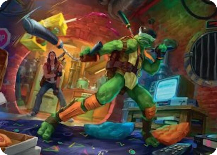 Michelangelo, Game Master Art Card #13 S - Art Series: Teenage Mutant Ninja Turtles Pokemon card