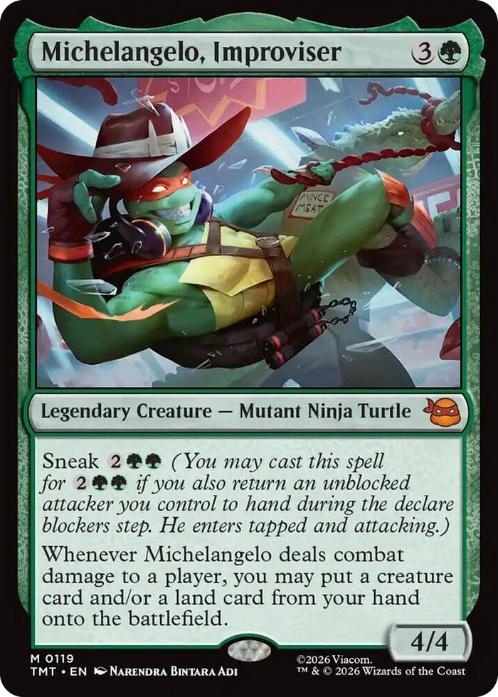 Michelangelo, Improviser #119 M - Teenage Mutant Ninja Turtles Pokemon card