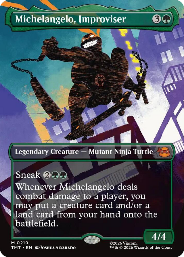 0219 Michelangelo, Improviser (Borderless) M Teenage Mutant Ninja Turtles