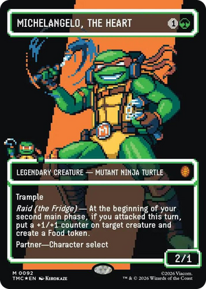 0092 Michelangelo, the Heart (0092) (Borderless) (Surge Foil) M Commander: Teenage Mutant Ninja Turtles