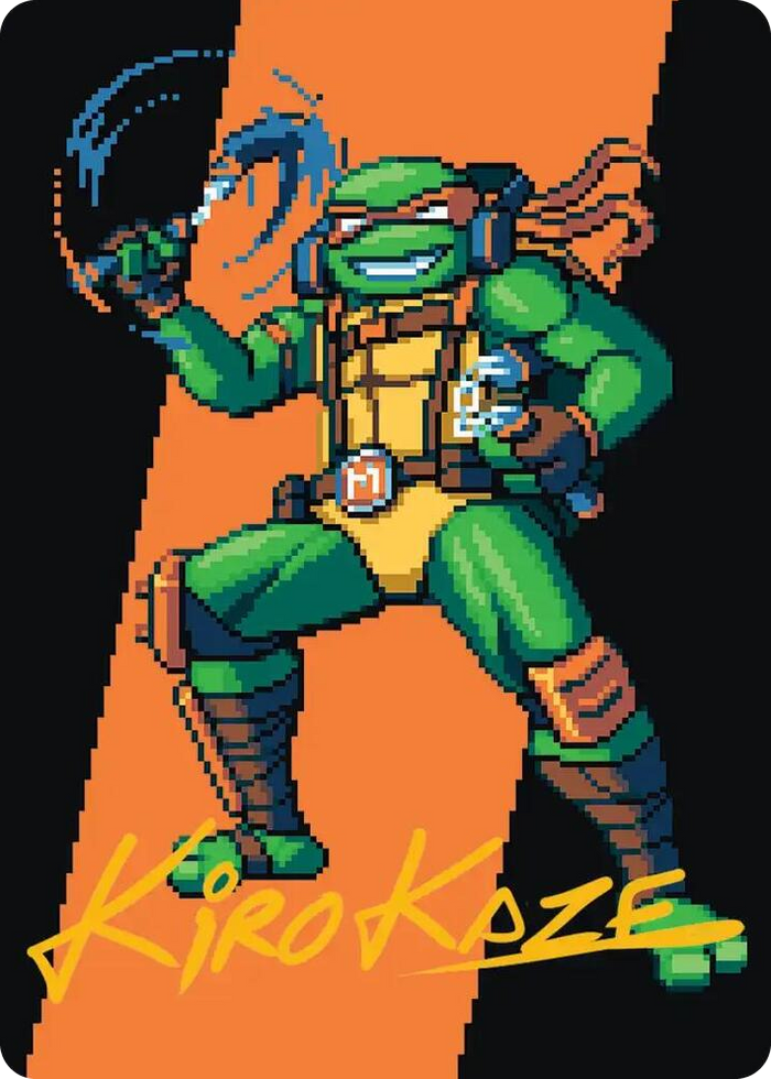 Michelangelo, the Heart Art Card (Gold-Stamped Signature) #35 S - Art Series: Teenage Mutant Ninja Turtles Pokemon card