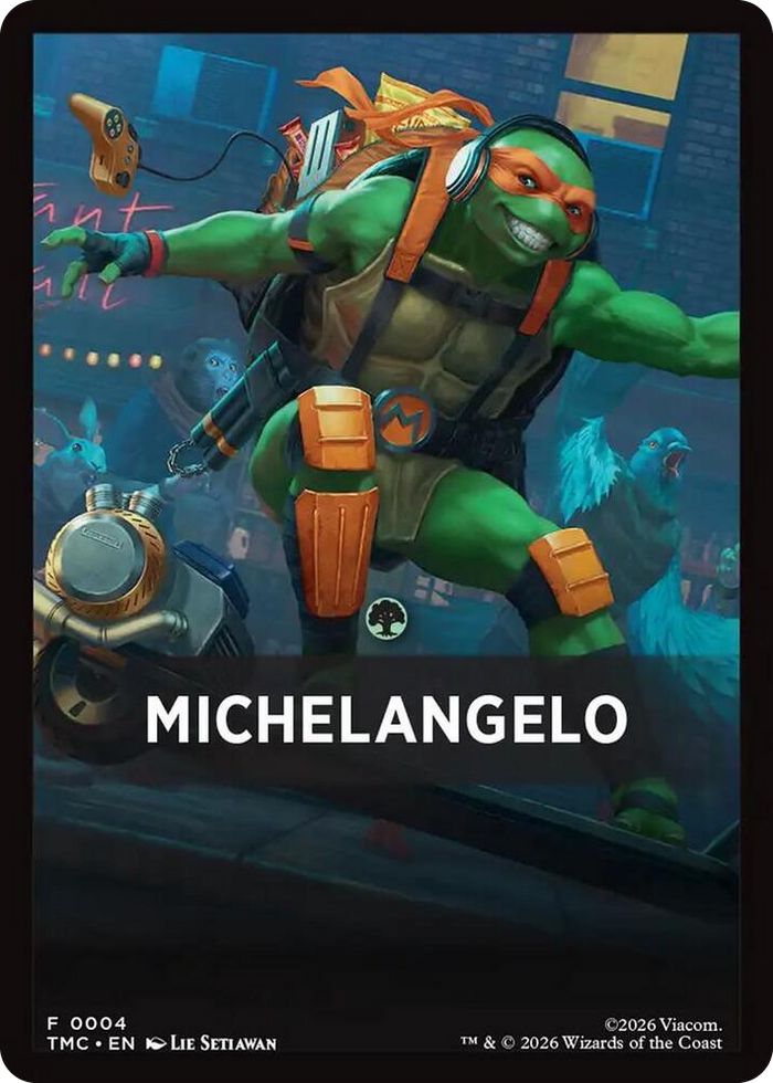 Michelangelo Theme Card #4 T - Commander: Teenage Mutant Ninja Turtles Pokemon card