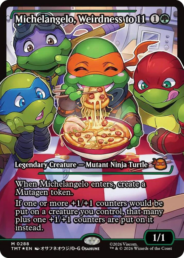 Michelangelo, Weirdness to 11 (Showcase) #288 M - Teenage Mutant Ninja Turtles Pokemon card