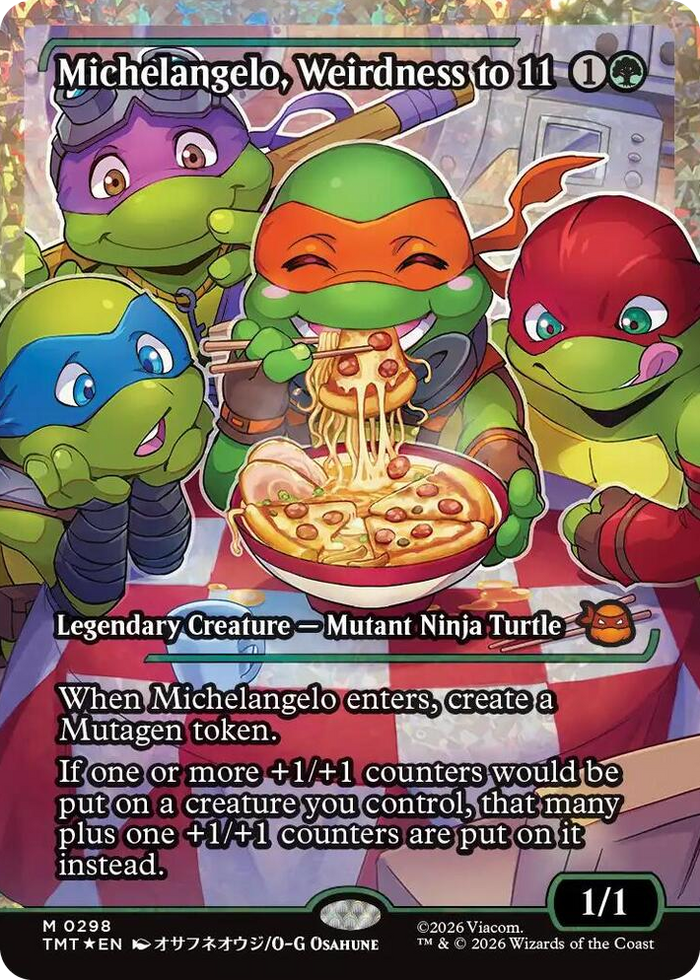 Michelangelo, Weirdness to 11 (Showcase) (Fracture Foil) #298 M - Teenage Mutant Ninja Turtles Pokemon card