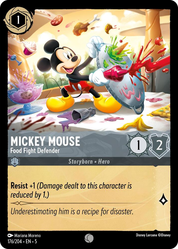 0176 Mickey Mouse - Food Fight Defender Common Shimmering Skies