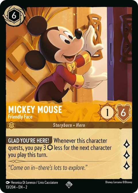 0013 Mickey Mouse - Friendly Face Super Rare Rise of the Floodborn