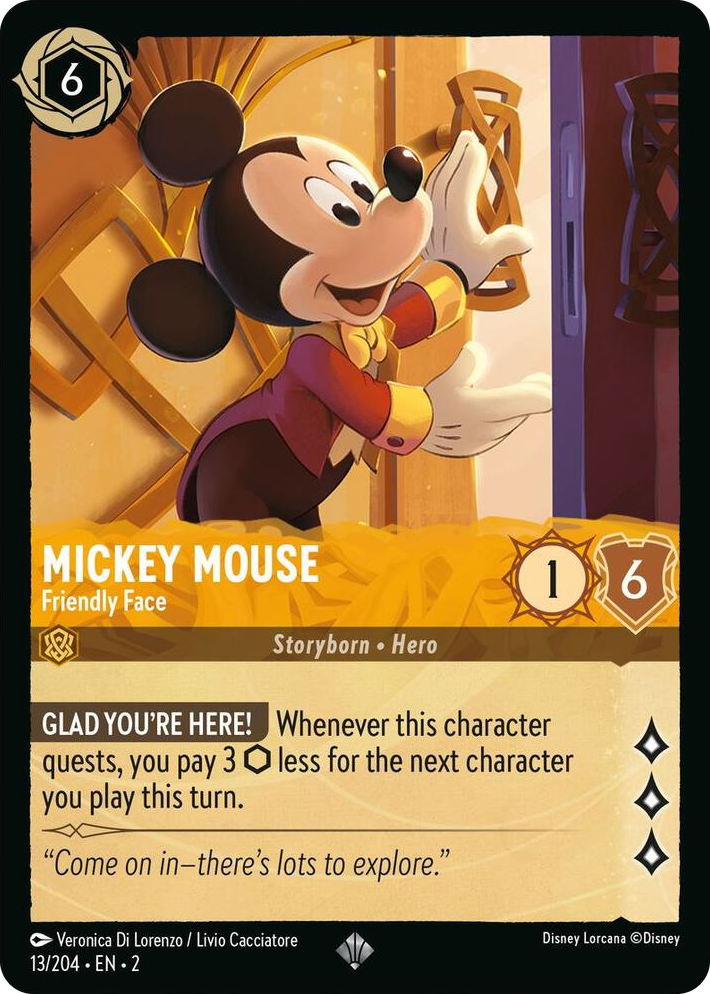 0013 Mickey Mouse - Friendly Face Super Rare Rise of the Floodborn
