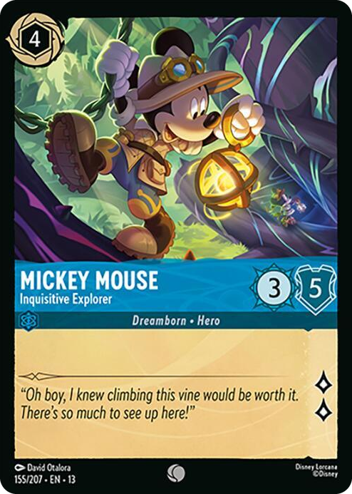 Mickey Mouse - Inquisitive Explorer #155 Common - Attack of the Vine! Pokemon card