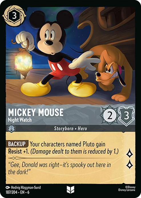 0187 Mickey Mouse - Night Watch Uncommon Azurite Sea