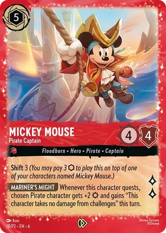 0018 Mickey Mouse - Pirate Captain Promo Disney Lorcana Promo Cards