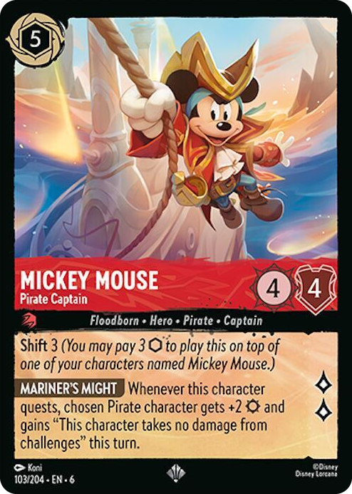 0103 Mickey Mouse - Pirate Captain Super Rare Azurite Sea
