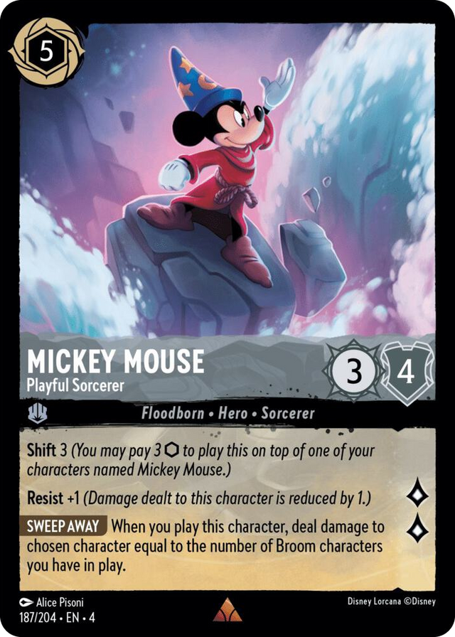 0187 Mickey Mouse - Playful Sorcerer Rare Ursula's Return