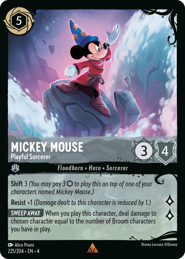 0225 Mickey Mouse - Playful Sorcerer (225/204) Rare Illumineer's Quest: Deep Trouble
