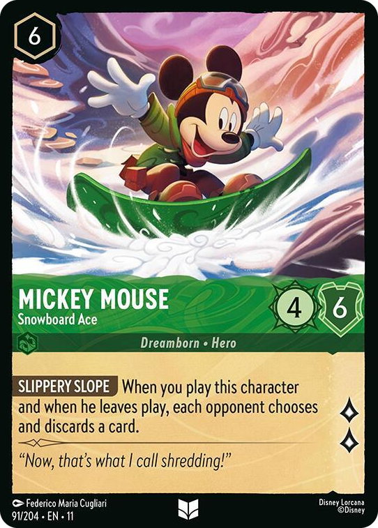 0091 Mickey Mouse - Snowboard Ace Uncommon Winterspell