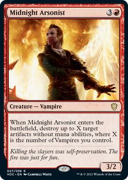 0027 Midnight Arsonist R Commander: Innistrad: Crimson Vow