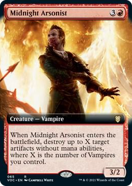 Midnight Arsonist (Extended Art) #65 R - Commander: Innistrad: Crimson Vow Pokemon card
