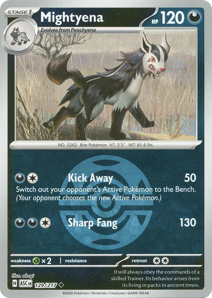 0129 Mightyena - 129/217 (Dusk Ball) Uncommon Ascended Heroes
