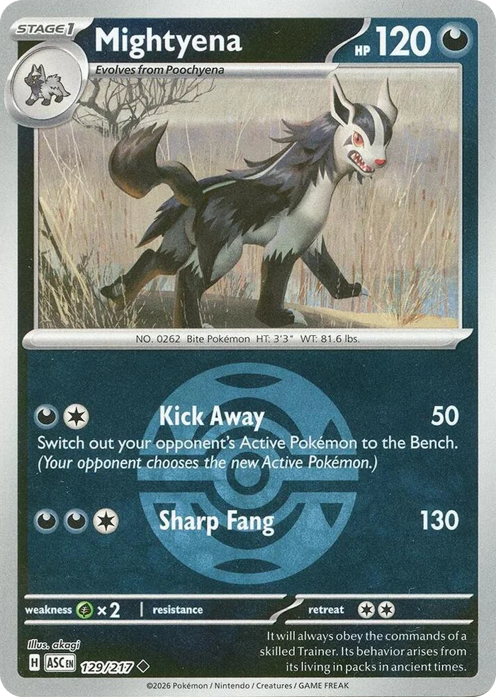 0129 Mightyena - 129/217 (Dusk Ball) Uncommon Ascended Heroes