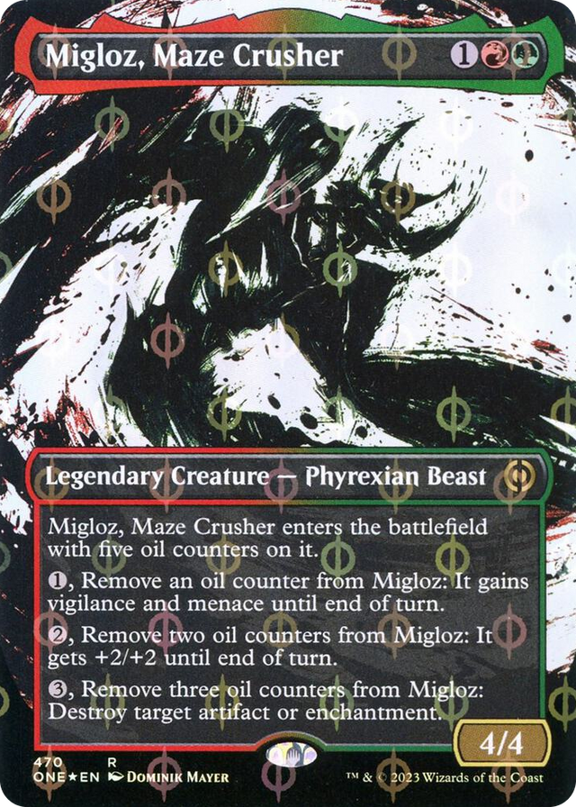 0470 Migloz, Maze Crusher (Showcase) (Step-and-Compleat Foil) R Phyrexia: All Will Be One