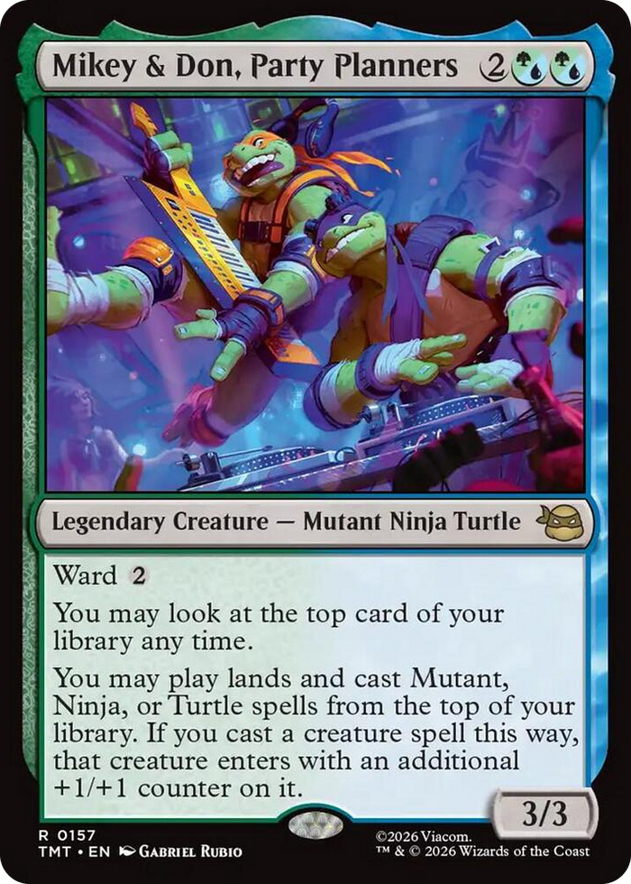 Mikey & Don, Party Planners #157 R - Teenage Mutant Ninja Turtles Pokemon card