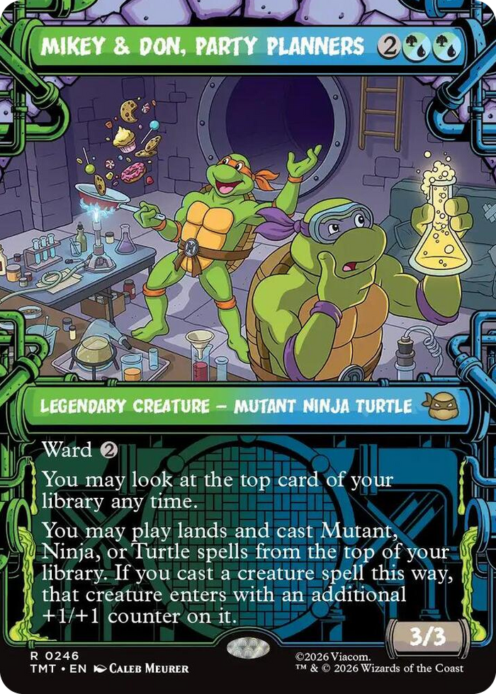 Mikey & Don, Party Planners (Showcase) #246 R - Teenage Mutant Ninja Turtles Pokemon card