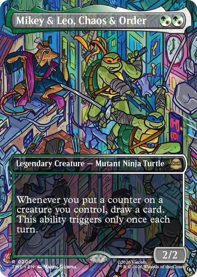 0200 Mikey & Leo, Chaos & Order (Borderless) R Teenage Mutant Ninja Turtles
