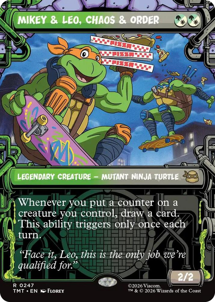 Mikey & Leo, Chaos & Order (Showcase) #247 R - Teenage Mutant Ninja Turtles Pokemon card