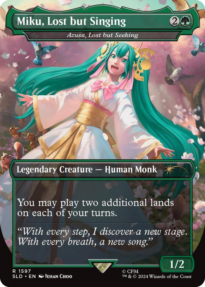 Miku, Lost but Singing - Azusa, Lost but Seeking #1597 R - Secret Lair Drop Series Pokemon card