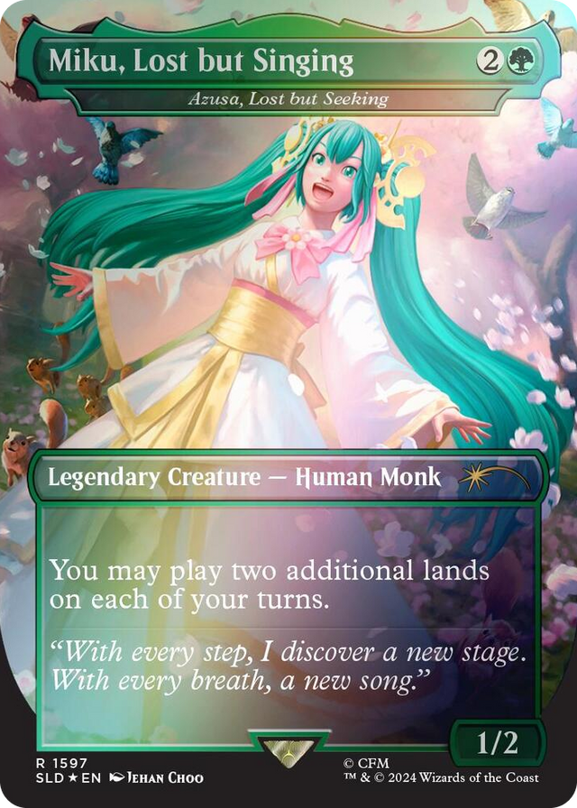 1597 Miku, Lost but Singing - Azusa, Lost but Seeking (Rainbow Foil) R Secret Lair Drop Series