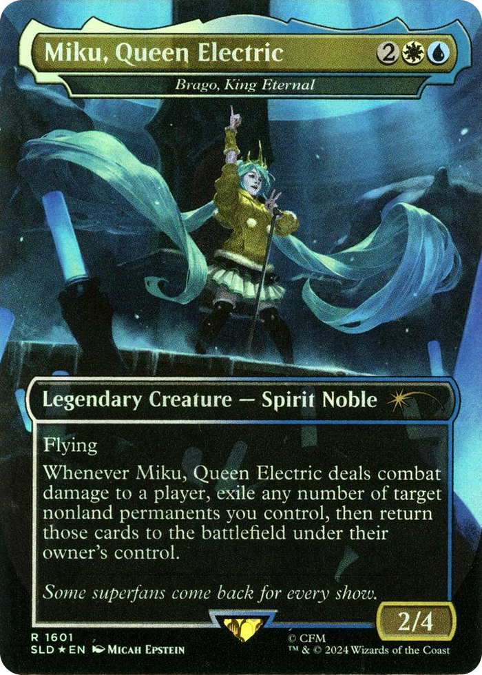 Miku, Queen Electric - Brago, King Eternal (Rainbow Foil) #1601 R - Secret Lair Drop Series Pokemon card