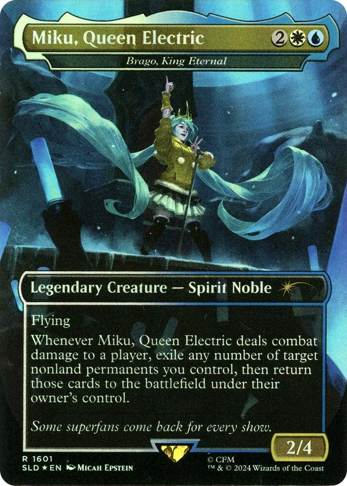 1601 Miku, Queen Electric - Brago, King Eternal (Rainbow Foil) R Secret Lair Drop Series